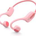 IFECCO Kids Open Ear Headphones - Kids Girls Bluetooth 5.3 Conduction Headphones with Mic,Ultra-Light,IPX5 Waterproof and Safer for Children Wireless Headphones,Perfect for School Travel Gifts (Pink)