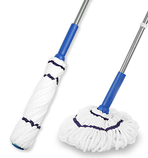 Jesun Self-Wringing Twist Mops Cleaning Floor Mop Cleaner Hand Twist Dirt Mop Dry Wet for Floor Cleaning