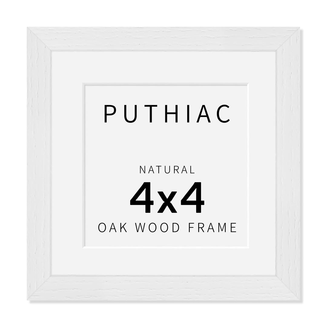 puthiac 12x18 Solid Oak Wood Picture Frame, White, 1 Pack