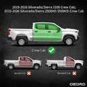 OEDRO Running Boards Compatible with 19-26 Chevy Silverado GMC Sierra 1500 | Crew Cab 2020-2026 2500HD 3500HD, Two Stairs Side Steps, Bolt-on Nerf Bars Step Rail, Black