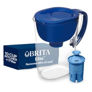 Brita Everyday Elite Water Filter Pitcher, Removes 99% of Lead, Includes 1 Filter, 10-Cup Capacity, Blue
