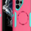 Designed for Samsung Galaxy S22 Ultra Case,Magnetic,Drop Protection Heavy Duty,Double Layer Protection,Compatible with MagSafe,Dustproof,No Yellowing,No Fading,for Men Women,Rose Blue