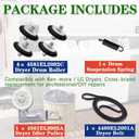 DLE3170W DLE2516 Dryer Drum Roller Repair Kit-Fit for LG DLE0442W DLE2301R DLEX8100V DLG7201WE DLE2250W DLE2101W DLE2240W, with 4581EL2002C Rollers(4-Pack), 4400EL2001A Belt, 4561EL3002A Idler Pulley