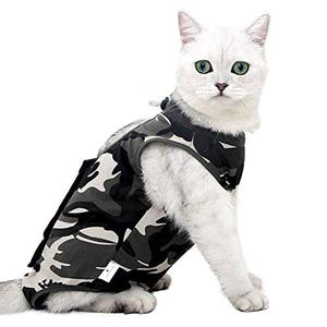 Cat Recovery Suit for Abdominal Wounds or Skin Diseases, Cat Onesie for Cats After Surgery Female Kitten Recovery Suit, Breathable E-Collar Alternative for Cats After Spay Anti Licking Wounds, Medium