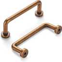 khtumeware 2 Pack 3-1/2 Inch Antique Brass Vintage Cabinet Handles & Drawer Pulls - Decorative Hardware Pulls with Screws, Classic Kitchen & Bathroom Handles for Furniture, Dresser, Cabinetry
