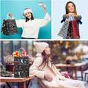 Maitys 24 Pcs Black Christmas Gift Bags with Handles Retro Santa Snowman Elk Black and White Buffalo Plaid Treat Goodie Kraft Reusable Paper Bags for Wedding Christmas Winter Birthday Party Favors