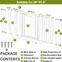 Clear Acrylic Baby Gate and Dog Gate, 29-57.5 in Wide, 30.5 in Tall Metal Frame Pressure Mounted Gate with Auto Close, Two-Way Walk-Through and Child-Resistant Lock, White