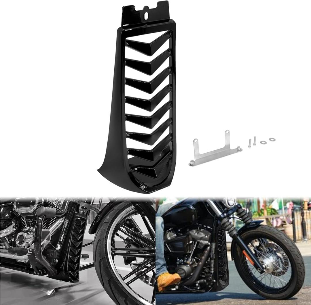 Motorcycle Front Chin Fairing Spoiler Lower Radiator Cover Fit for Harley Softail Street Bob Fat Bob Breakout FXBB FXFB FXBR FXBRS 2018-2024 (Gloss Black)