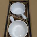 LE TAUCI French Onion Soup Bowls, 18 Ounce Soup Bowls With Handles for Chili, Beef Stew, Onion Soup Crocks Microwave Dishwasher Oven Safe - 5.5 inch, Set of 4, Arctic White