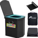 Upgrade XL Portable Toilet for Adults, Extra Large Portable Travel Floding Toilet, Camping Tall Toilets with Lid for Adults and Kids Compact Potty for Car,Hiking,Beach and Camping (Black)