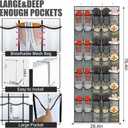 Windyun 40 Over The Door Shoe Organizer, Large Mesh Pocket Hanging Shoe Rack Hanger Large Capacity Gray Behind The Door Storage Holder for Dorm College Closet Entryway Bedroom Utility Room Women Men