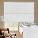 Grandekor No Drill Cordless Roman Shades for Windows,34" Wx60 H,Blackout Fabric Blinds for Indoor Windows,UV Privacy Protection Thermal Insulated,Easy Install,Blocking Roman Blinds for Home,White