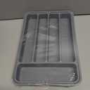 Aujen Silverware Organizer - Expandable Kitchen Drawer Organizer, Adjustable Utensil Organizer, Cutlery Tray for Forks, Knives, Multipurpose Kitchen Organizers and Storage Solution, Grey, Medium