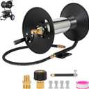 Pressure Washer Hose Reel100FT Power Washer Hose Reel 3/8" NPT Outlet Pipe Heavy Duty Steel High Pressure Washer Reel 4000 PSI with Hand Crank Swivel Arm