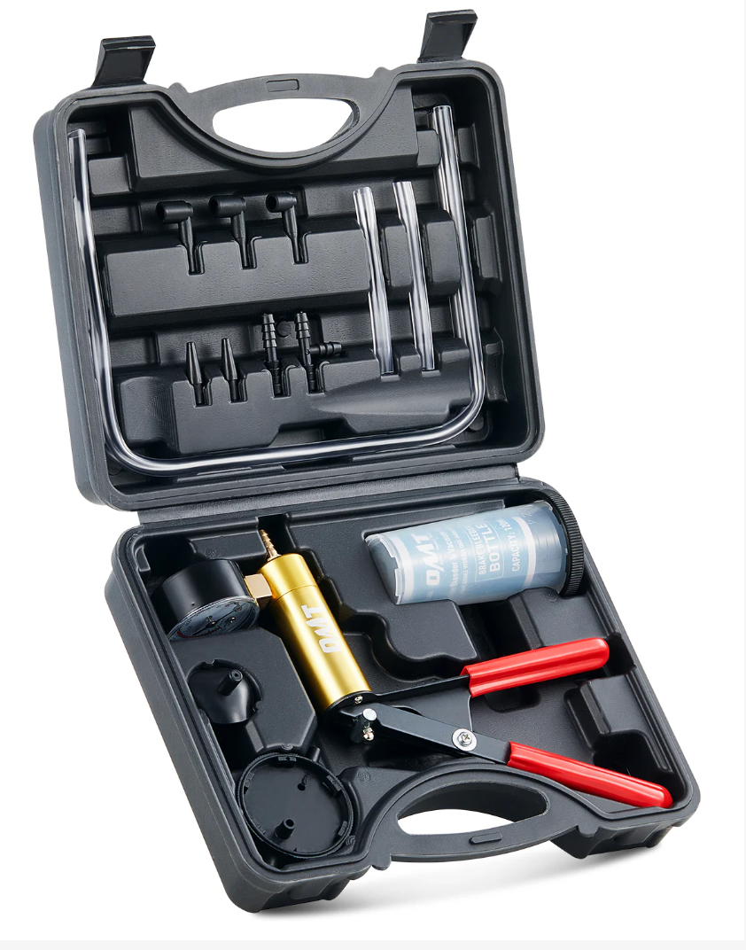 Orion Motor Tech Brake Bleeder Kit with Hand Vacuum Pump and Adapters, Brake Bleeding Kit for Brake Fluid Power Steering Fluid More, Vacuum Brake Bleeder Pump with Pressure Gauge