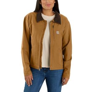 Carhartt Women's Rugged Flex Loose Fit Canvas Detroit Jacket, Carhartt Brown, X-Large(16-18)