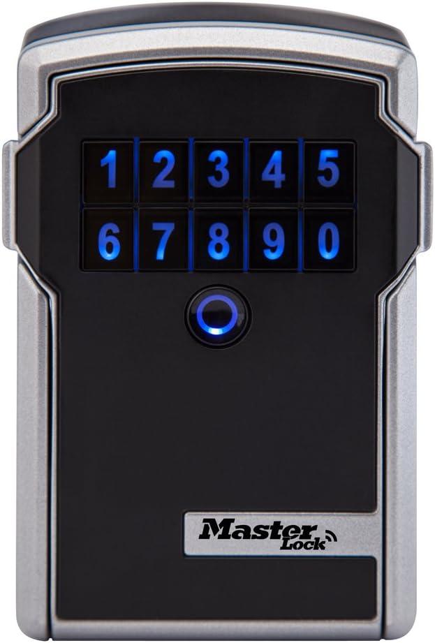 Master Lock Digital Lock Box for Keys with Code, Electronic Wall Mount Key Safe with Bluetooth Connection to iOS/Android App and Sharable Keypad Codes, 3-1/4 Inches Wide, 5441EC