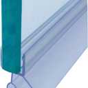 Frameless Shower Door Bottom Seal with Drip Rail for 3/8"(10mm) Glass, Length 27.5"/0.7m, Glass Door Sweep Stop Shower Leaking Clear