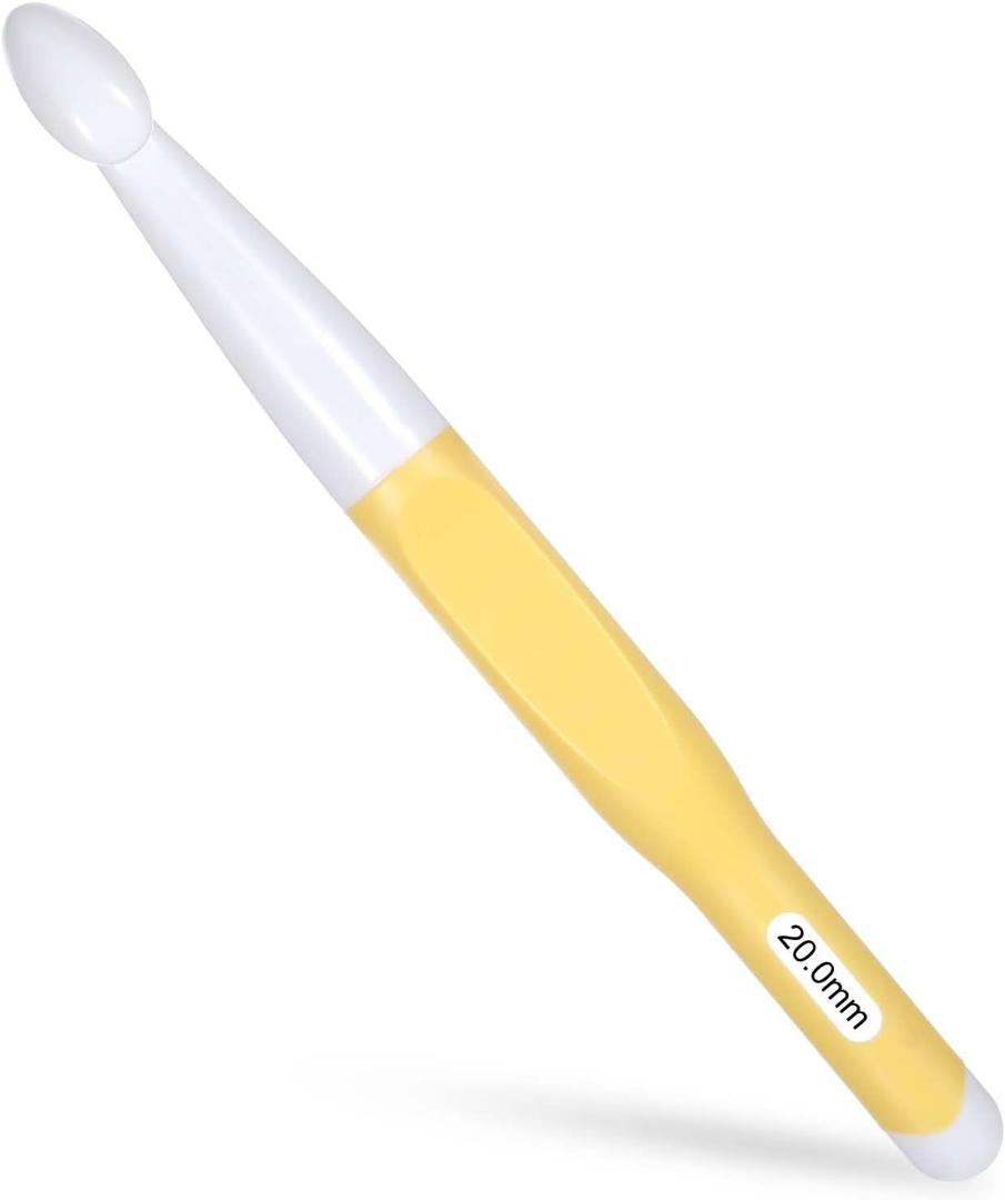 20mm Large Size Crochet with Ergonomiv Handle, Long Rubber Handle Crochet Hook, Knitting Giant Crochet Hooks for Chunky Yarn, Scarf, DIY, Wool Products(20mm)