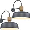 Outdoor Barn Light Hammered Barn Light, Farmhouse Exterior Wall Mount Light Vintage Wall Lighting Fixture Industrial Sconce Lantern for Porch, Entryway, Garage, Blue, 2 Pack, Large (18''-2 PCS)