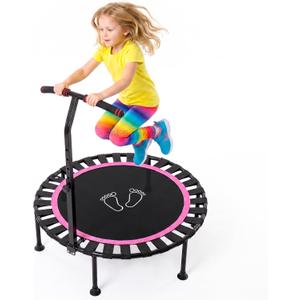 40" Toddler Trampoline for Kids, Kids Trampoline Ages 1–6 Indoor & Outdoor
Foldable Mini Trampoline with Adjustable Foam Handle, Quiet Design, 330 LBS Capacity Small Trampoline, Easy Assembly