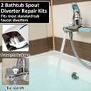 2 Set Tub Spout Diverter Repair Kit Shower Bathtub Faucet Repair Diverter Valve Cup Includes Seals and Gates Leak-Proof Faucet Repairs Bathtub Leaky Replacement Part