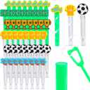 48 Pieces Soccer Party Supplies Soccer Bubble Wands Bubble Wands for Birthday Treats Goodie Bag Stuffers Classroom Prizes