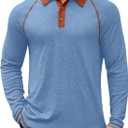 COOFANDY Mens Long Sleeve Polo Shirts Casual Button Collared Shirts Raglan Golf T Shirt (M)