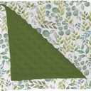 Greenery Leaves Branches Baby Blankets for Girl Boy Green Eucalyptus Leaves Soft Mink Dotted Backing Double Layer Swaddle Blanket Boho Leaf Plant Bed Throws for Newborn Infant Toddler Nursery 30x40