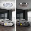 Modern LED Chandelier Flush Mount Four Rings Ceiling Lamp Round Ceiling Lihgt Fixture for Bedroom Living Room Dining Room (4000K, Cool White)