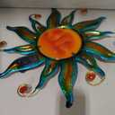 Solar Sun Wall Art - 18" Smiling Sun Face with LED Lights, 17.8"L x 1.4"W