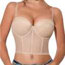 WDIRARA Women's Push Up Bandeau Bras Strapless Bralette Crop Tube Top Bra (Black, XL)