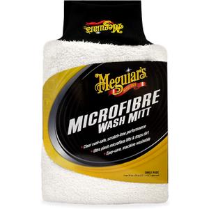 Meguiar's X3002 Microfiber Wash Mitt, Super-Thick, Reusable Wash Mitt for Ultimate Finish, Safe on Clear Coats, Leaving You with A Show Car Finish, 1 Pack