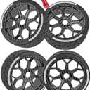 RC Highway Tires Wheel for 1/8 Typhon 6s BLX,1/7 Infraction 6S BLX,Limitless,4PCS RC Drift Tires Rubber RC Highway Wheel,Carbon Surface(Black)