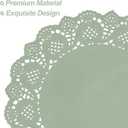 MCEAST 300 Pack Round Sage Green Paper Doilies 13.5 Inches Lace Paper Place Mats Rustic Scallop Doily Disposable Table Pads for Food Cakes Crafts Party Weddings Tableware Decor