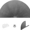 Arch Window Pleated Blinds Easy Cut and Install Pleated Shades Fliterling Linght and Blackout Blinds Grey (36"W x 72"H)