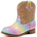 Toddler Cowgirl Boots Glitter Girls Cowboy Boots Ankle Toddler Boot Little Kid Western Horse Riding Shoes Party Birthday Dress Up 12