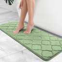 OLANLY Memory Foam Bath Mat Rug 47x17, Ultra Soft and Absorbent Bathroom Rugs, Non-Slip, Comfortable, Machine Washable Bath Carpet for Bathroom Floor, Tub Shower and Home Decor Accessories, Sage Green
