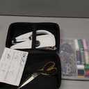 Handheld Sewing Machine Heavy Duty, with Blue Leather Storage Case and 110-Piece Sewing Kit, Mini Portable, Ideal for Adults & Beginners, Complete Set of Quick Home Clothing Repair Tools, Good Gift