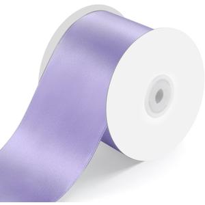 3" Wide x 25 Yards Single Face Polyester Satin Ribbon, Satin Ribbon for Crafts, Gift, Hair Bows, Wedding Party Decoration, Bow Making & Other Projects (Lavender)