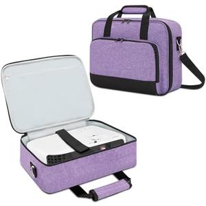Projector Carrying Case, Projector Bag with Accessories Storage Pockets & Adjustable Shoulder Straps, Portable Carrying Bag Compatible with Epson BenQ ViewSonic and Most Mini Projectors