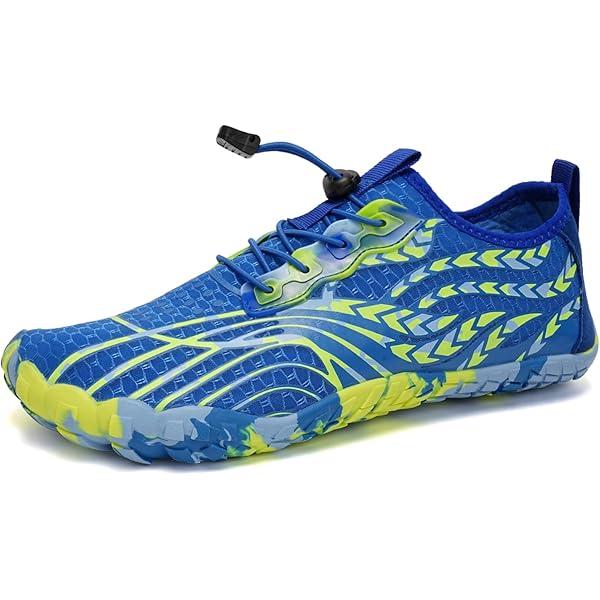Entyinea Kids Water Shoes Breathable Swim Shoes Quick Dry Beach Pool Lightweight Slip on Walking Sneakers Green for Size 45