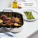 All-Clad Specialty Stainless Steel Roaster and Nonstick Rack 16x13x5 Inch Oven Broiler Safe 600F Roaster Pan, Pots and Pans, Bakeware, Turkey, Silver