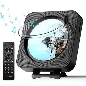 MICOCIOUS Portable CD Player with Bluetooth Desktop CD Player for Home CD Music Players withTimer,Builtin Dual Speakers with LED Display Home Audio Boombox FM Radio (Black)