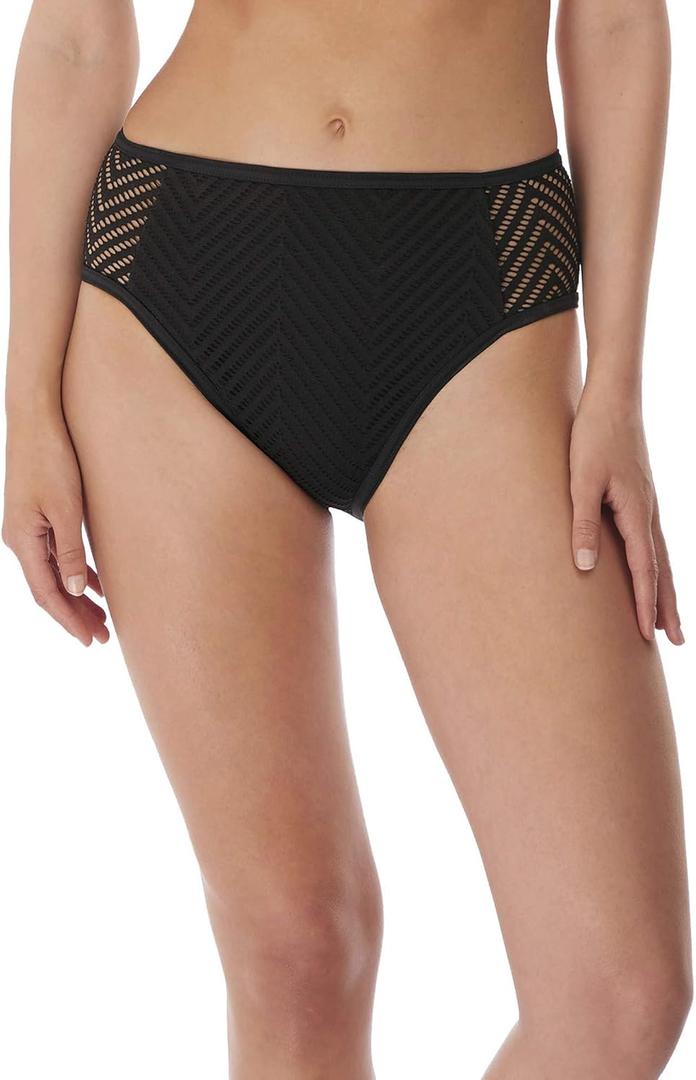 Freya Women's Standard Urban Waist High Leg Bikini Bottom (Small, Night)