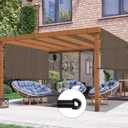 8' x 12' Pergola Shade Cover Replacement Canopy with Grommets Weighted Rods Permeable for Outdoor Patio Porch Backyard Gazebo, Brown