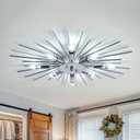 ZGLAOJT Semi Flush Mount 8 Light Ceiling Light Modern Metal Ceiling Lighting Chrome Light Fixture Chandelier for Farmhouse Kitchen Dining Room Bedroom Hallway Living Room