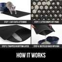 GORILLA GRIP Honeycomb Cat Litter Box Mat, Two Layer Trapping Waste Mats, Soft On Paws, Litter Box Supplies and Essentials for Indoor Cats, Traps Excess, Water Resistant for Floors, 30x24 Black
