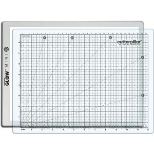 Cutterpillar Glow Elite Mini Light Board LED Craft & Quilting Light Pad Compact & Portable 10" x 13" Size 4 Brightness Levels, Magnetic Base & Self-Healing Cutting Mat