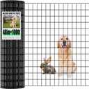 Garden Fence Black PVC Coated Welded Wire Fencing 48 Inch x 100 Foot, 2 Inch x 3 Inch 16GA, Garden Border Fencing Roll Vinyl Coating Metal Wire Mesh for Yard Vegetable Plant Protection Poultry Netting